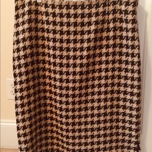 Jaclyn Smith Black, Brown Houndstooth Slim Skirt